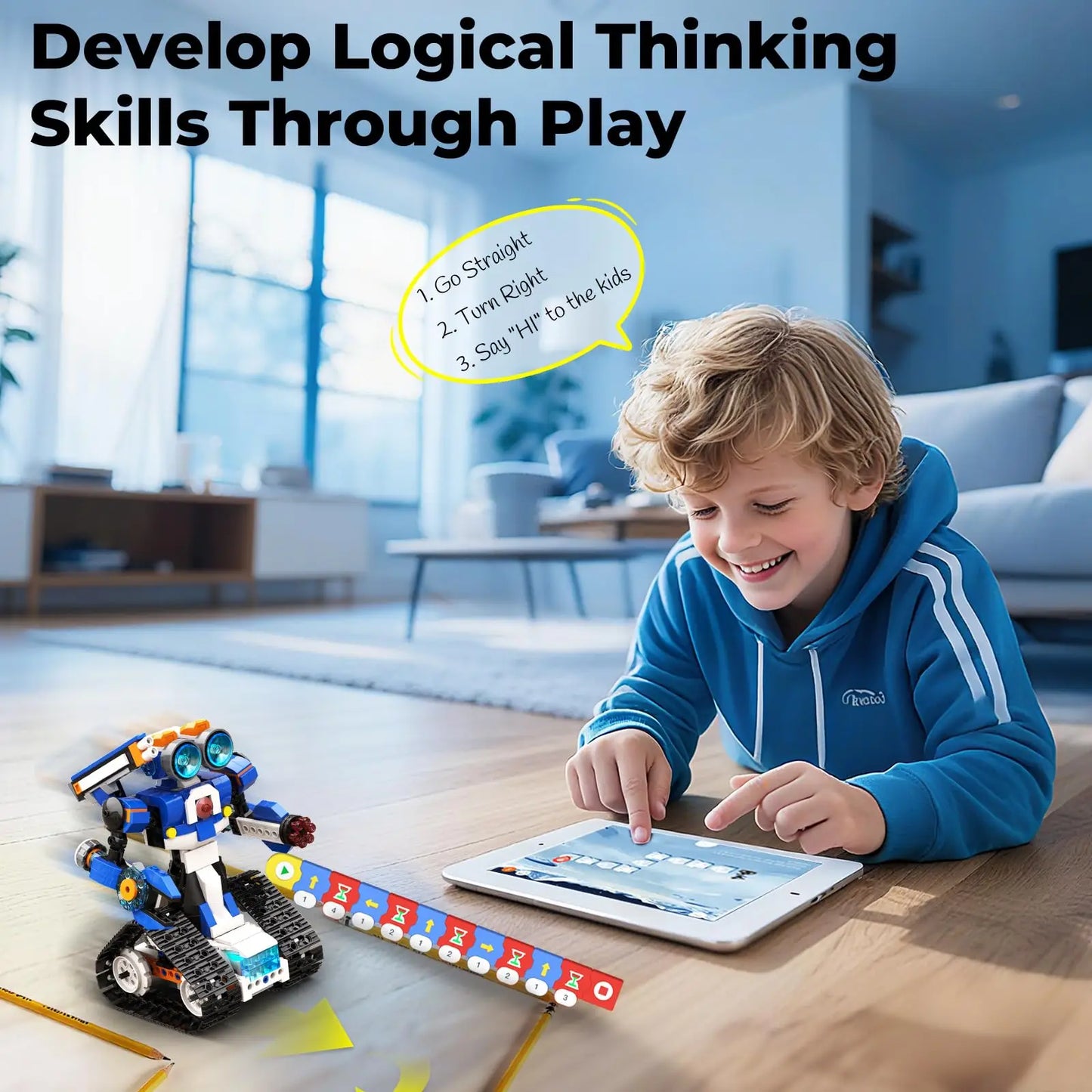 Apitor STEAM Robot Toy 6-in-1 Robot Building Kit for Boys Age 8-12 Remote Control Coding Toys Educational Robotics Gift for Kids