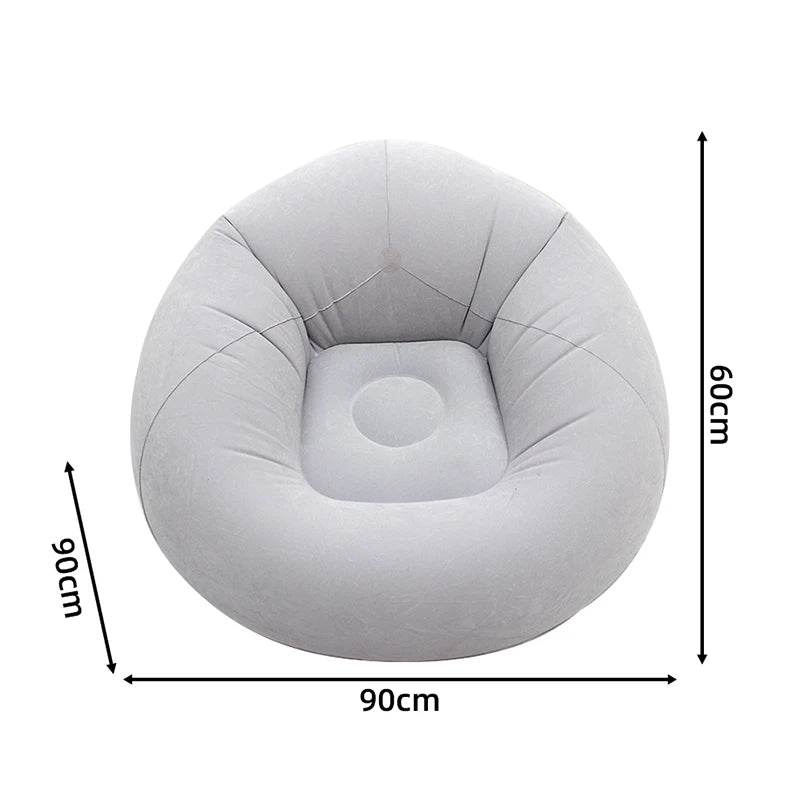 Portable Inflatable Sofa Soft Indoor Bedroom Lounge Bean Bag Chair Outdoor Camping Lazy Seat Round Single Inflatable Sofa