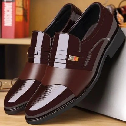 Mens Dress Shoes Waterproof Pointed Toe Casual Business Shoes