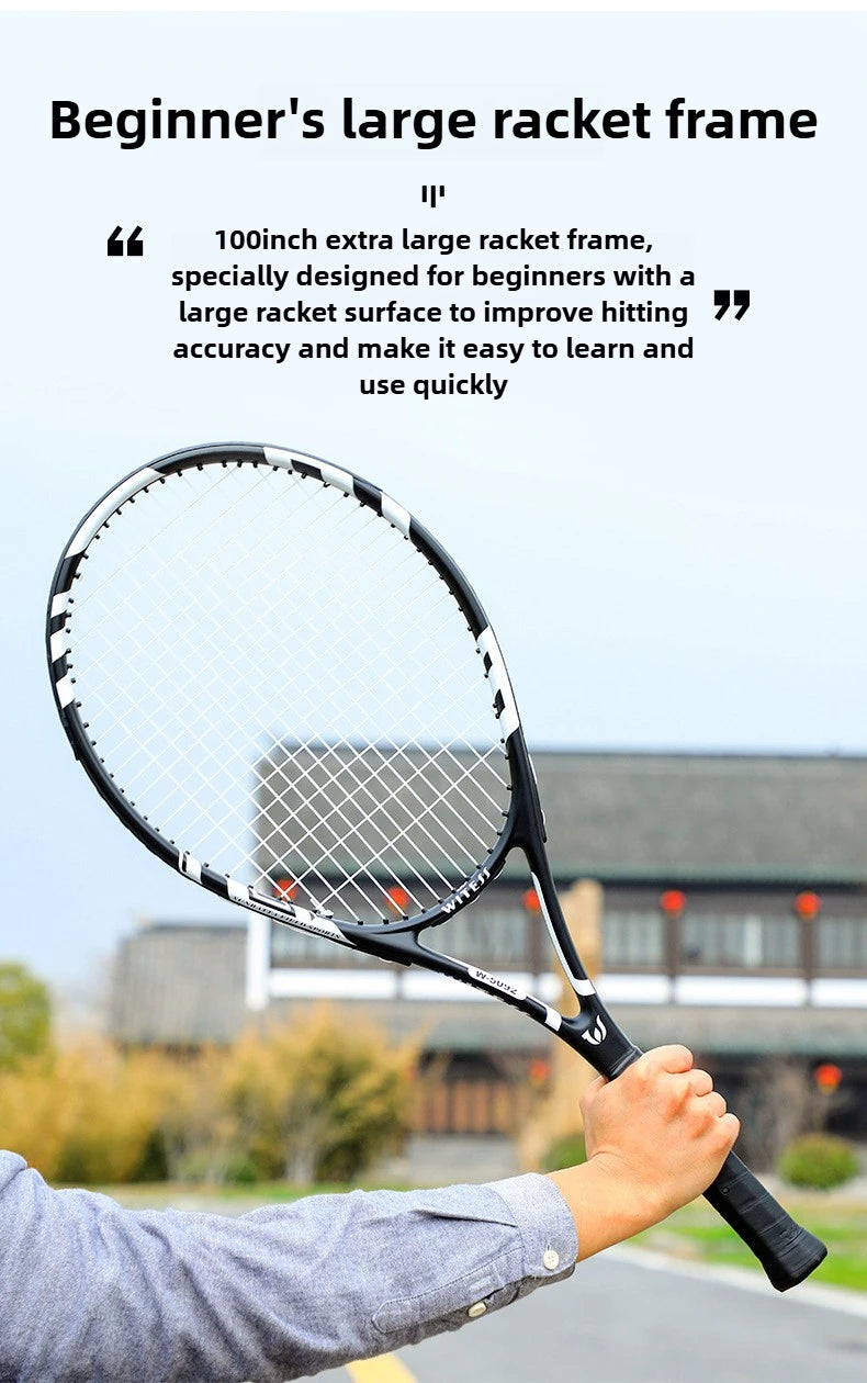 Full Carbon & Carbon Aluminum Integrated Tennis Racket Single Beginner Tennis College Student