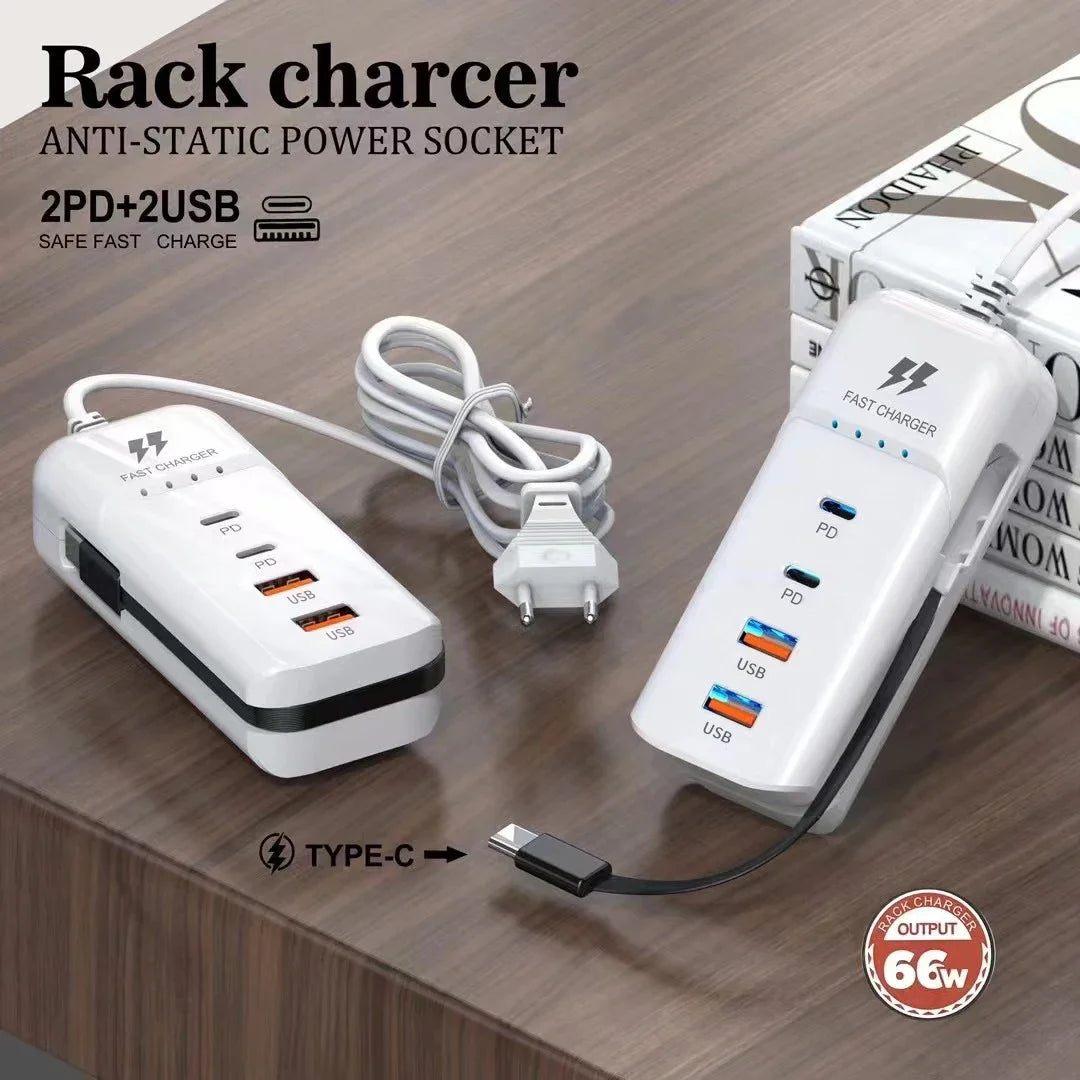 USB-C PD Travel Wall Charger, Multiport USB Charger With EU US Plug
