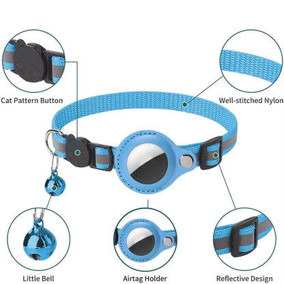 Cat GPS Tracker Collar, Waterproof, Reflective, Anti-Lost, PU Material