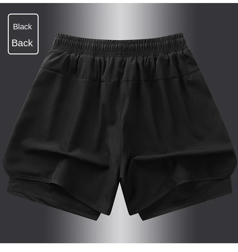 【 S-5XL 】2025 Sports Three Piece Pants Summer Popular Anti glare Double layered Sports Shorts for Men and Women Couples Ru