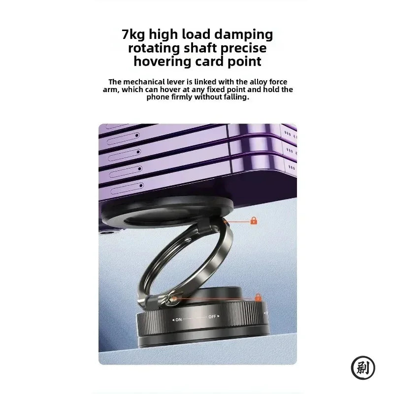 Vacuum Magnetic Phone Holder Stand, for Magsafe Suction Cup Phone MountAdjustable Swivel Lock, for Your Car/Gym/Mirror