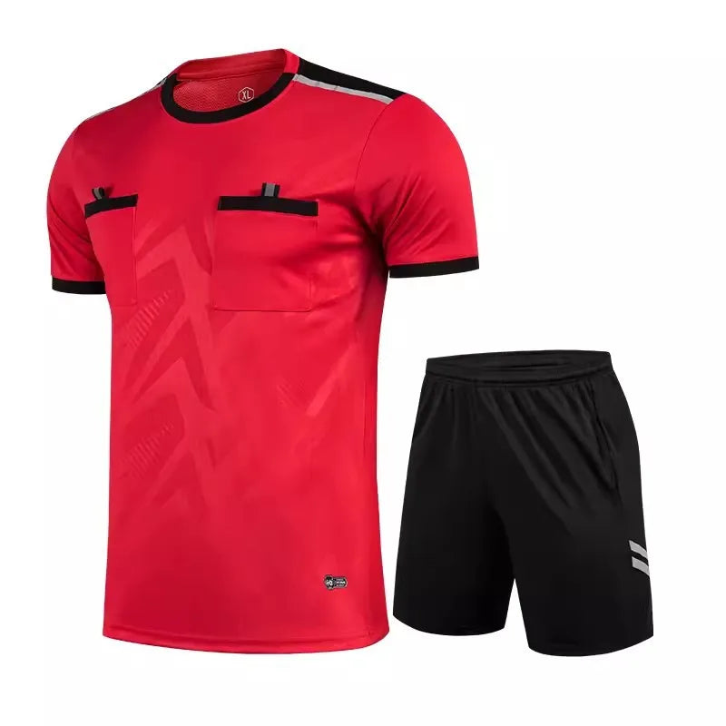 Football Kits 2025 Men Referee Uniforms Soccer Football Jerseys Shirts Pockets Judge Short Sleeve Team Shirt Sportswear Clothes