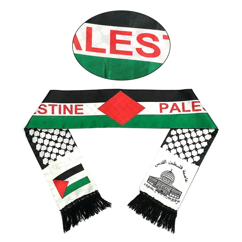 Double Side Palestine Shawl Waterproof Palestinian National Flag Shawl Sunproof Colorfast for Football Team
