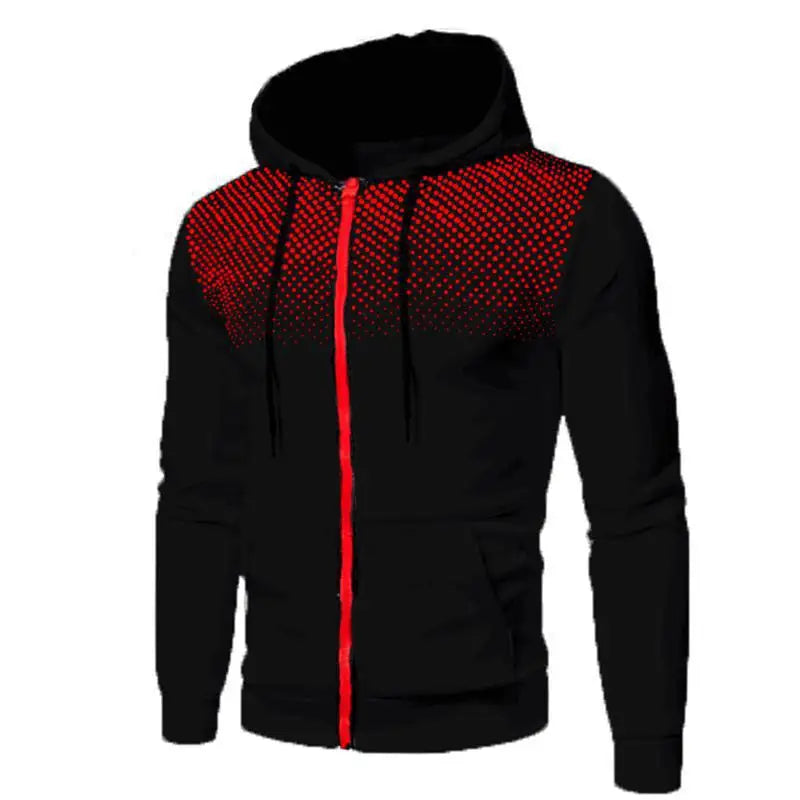 2025 New Men's Zipper Hoodie Outdoor Printed Casual Sportswear Street Fashion Men's Warm Hoodie Autumn/Winter Coat