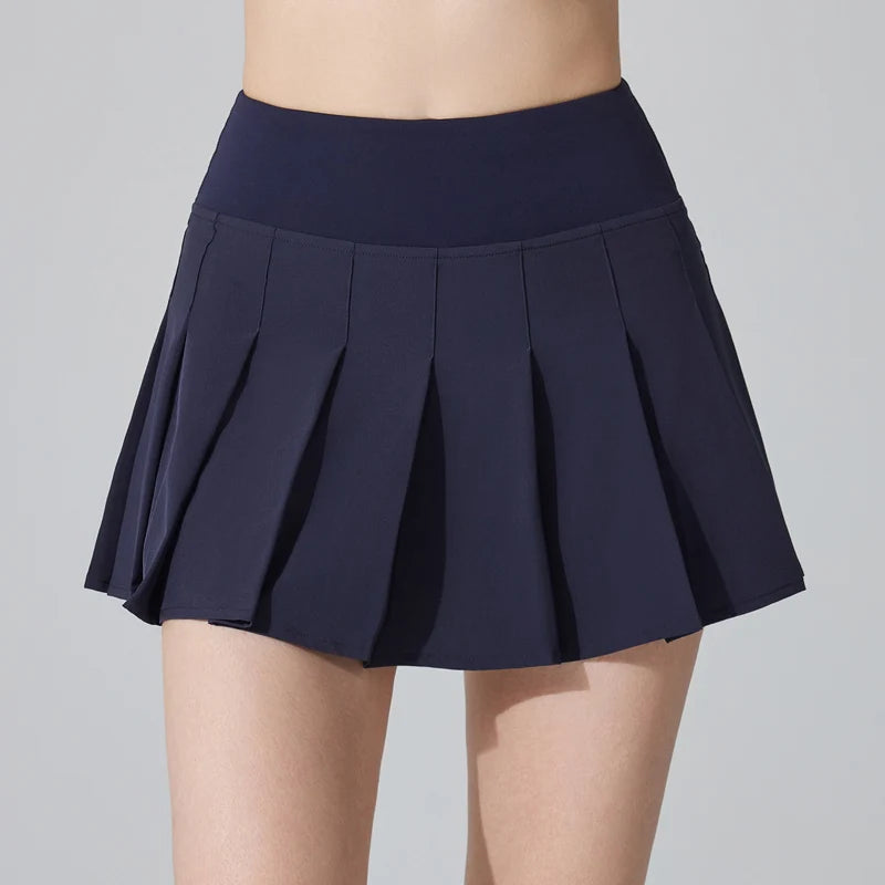 VITALINOVO Womens Girl High Waisted Pleated Tennis Skirt School A-Line Skater Skirts with Lining Shorts Golf Athletic Skort