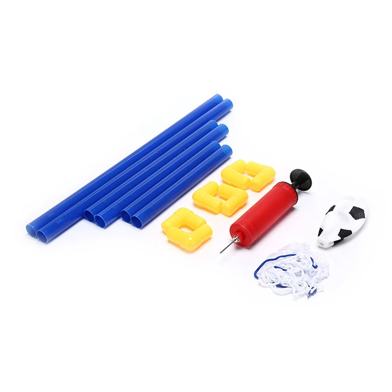 Mini Football Soccer Goal Post Net Set Pump Indoor Kids Toy+1 Hand Pump With Inflating Needle Portable