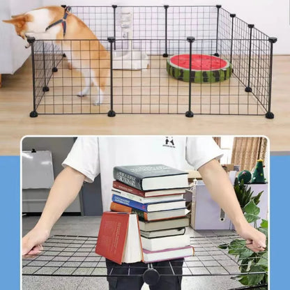 Pet Fence Panels 35x35 Cm Iron Wire Mesh Black With Universal Connectors