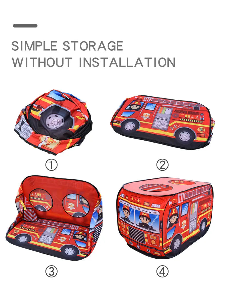 Children's Car  Tent House Fire Truck  Indoor And Outdoor Game House With Sunroof  Toys