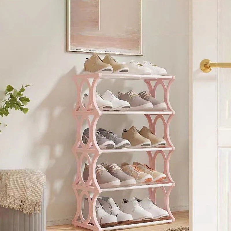4-6 Tier Metal Shoe Rack Shoe Storage Organizer, Freestanding Durable Narrow Shoe Rack, Vertical Slim Shoe Tower, Multifunctional Heavy-Duty Storage Unit Shoe Rack, Entryway Shoe Rack Space-Saving Shoe Rack, Suitable for Clos