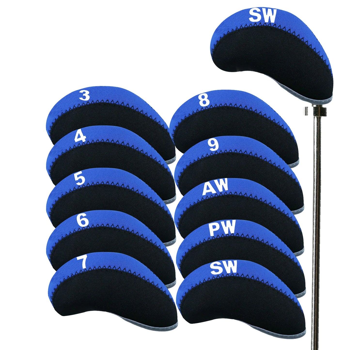 Golf Iron Head Covers 10pcs Set with Putter Protector, Lightweight & Durable for Easy Transport, Universal Fit for All Iron Club