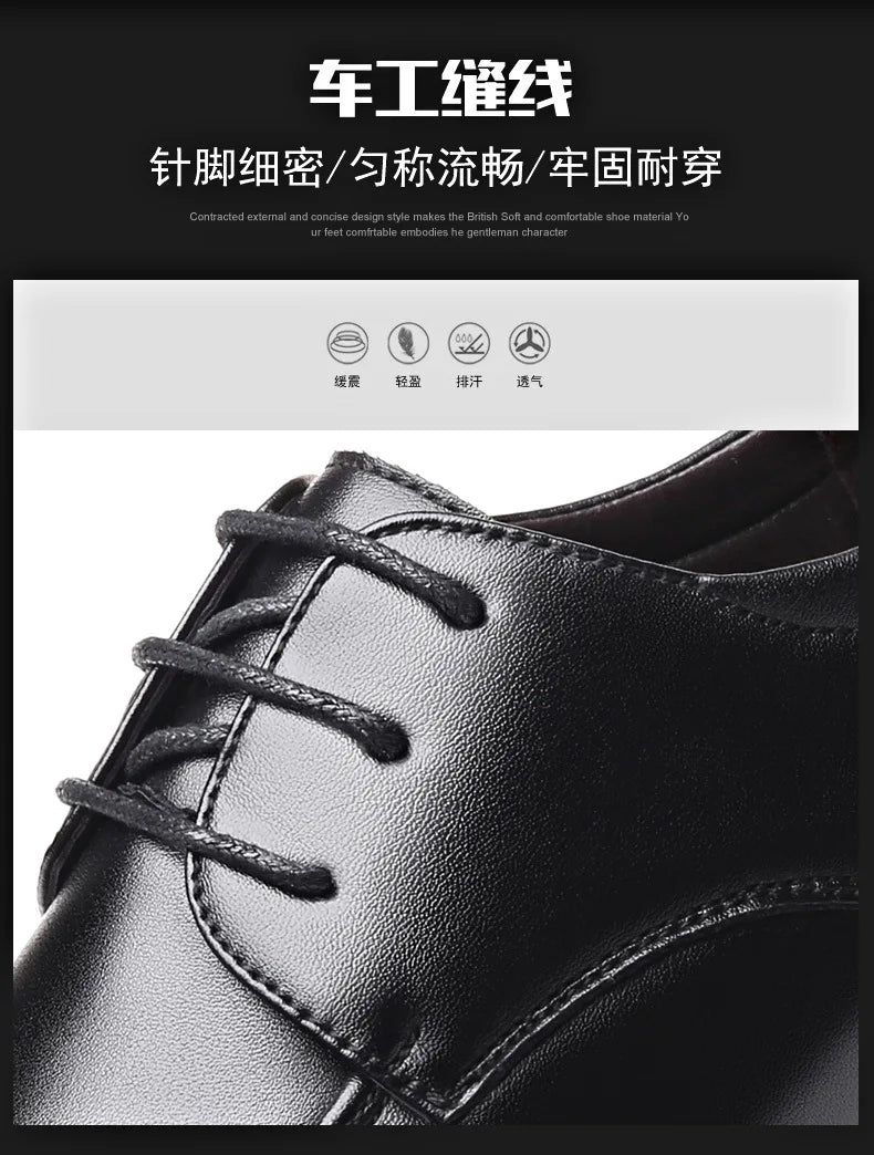 Mens Leather Dress Shoes Lace Up Formal Office Wear