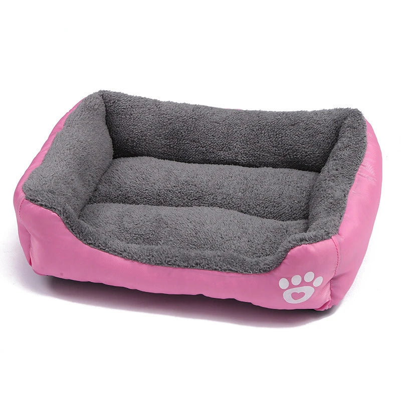 Large Square Dog Bed – Plush Cat Nest and Dog Sofa, All-Season Waterproof Mattress