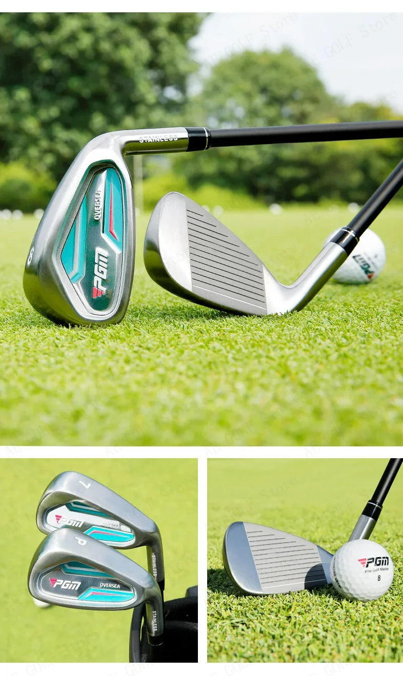 PGM Women Golf Clubs Set with Golf Bag Stainless Steel / Carbon Shaft Iron Wood Driver Beginer Training Golf Supplies  LTG051