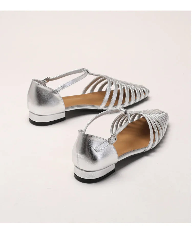 ZAROY Summer Cross Strap Flat Sandals Women Round Toe Ankle Buckle Hollow Casual Roman Sandalia Zapatos De Mujer сандали