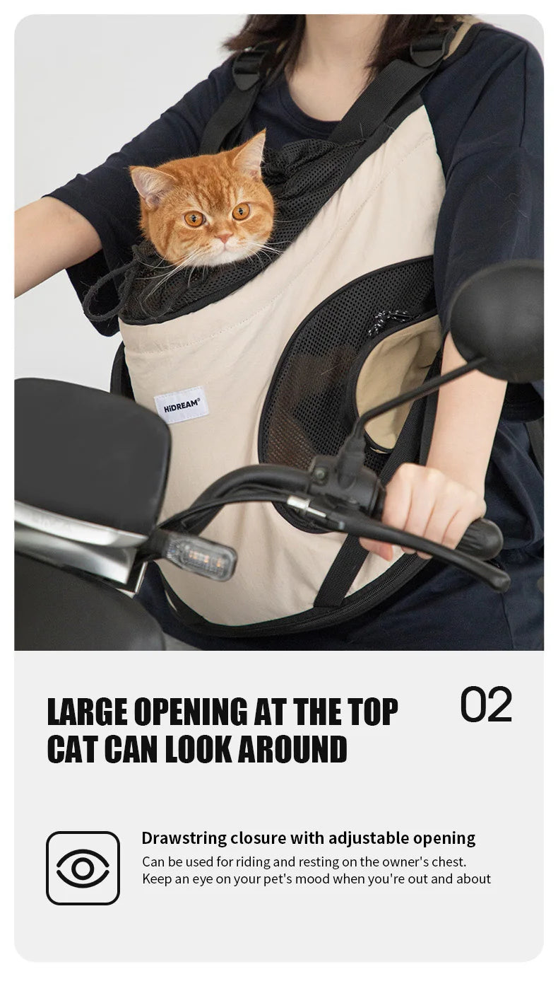 Pet Chest Backpack Front Carrying Tote Backpack Dogs and Cats Breathable Portable Outdoor Bag Shoulder Cat Bag