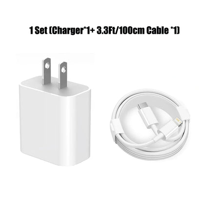 20W USB-C Fast Charger And 3.3 Ft USB-C Cable Set Pack