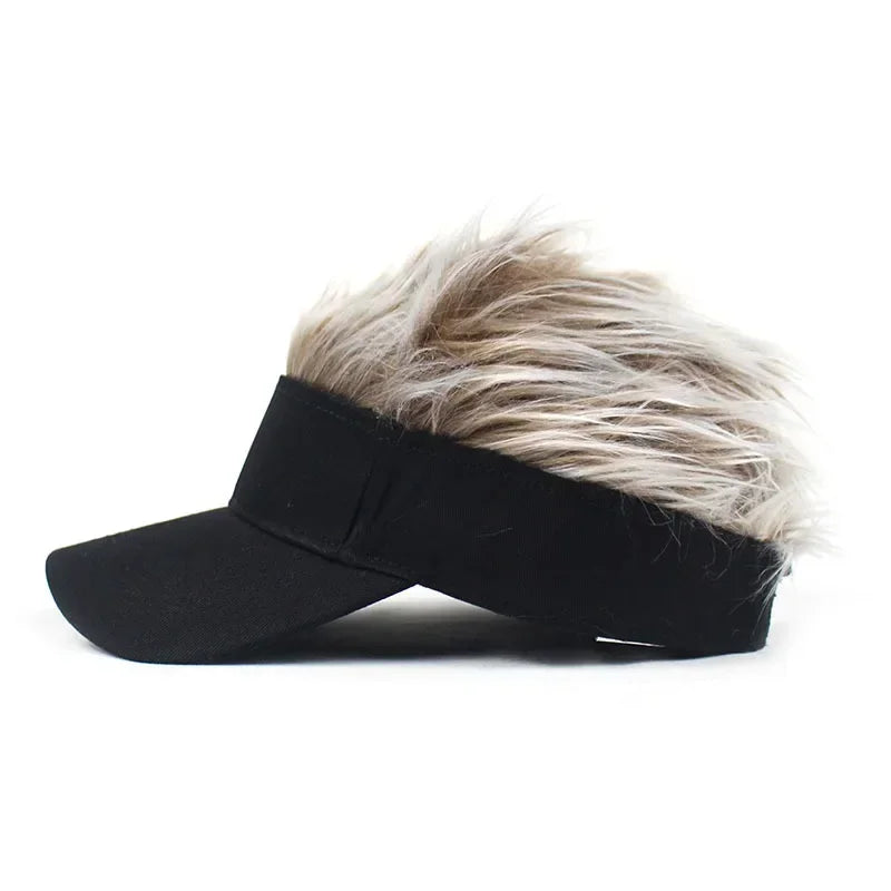 Mens Spiked Wig Hairs Golf Baseball Cap Outdoor Sunshade Sports Sunhat Fancy Performance Party Casual Hip-Hop Dance Visors Hat