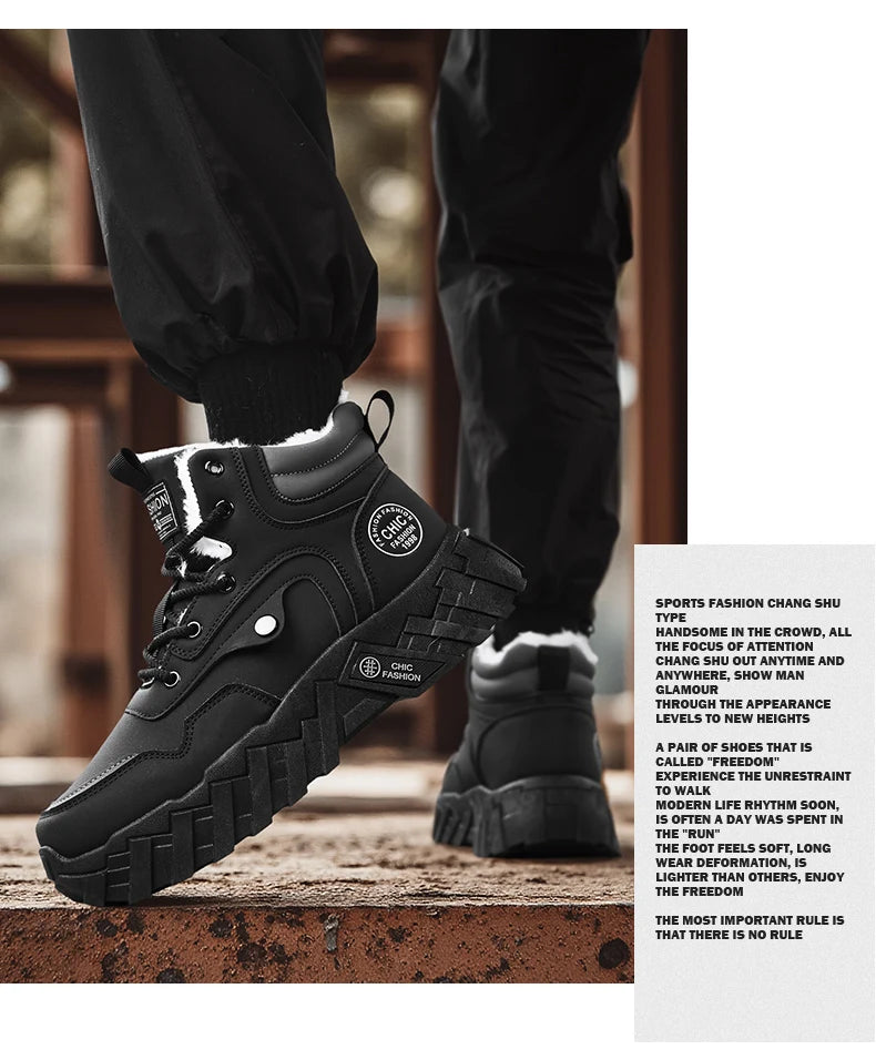 Leather High-Top Outdoor Boots For Men Ankle Hiking