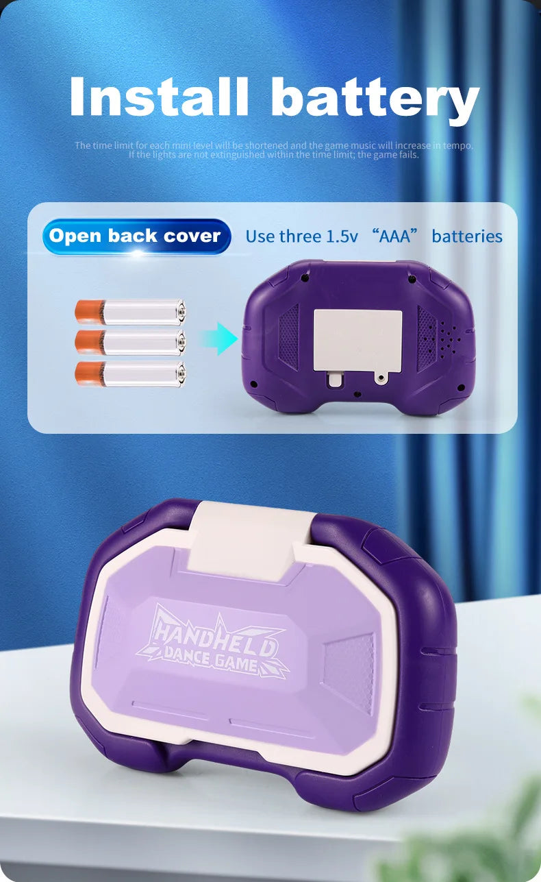 Electronic Music Rhythm Puzzle Game Machine Montessori Pockets Travel Toy Light Up Educational Sensory Fast Push Table Game