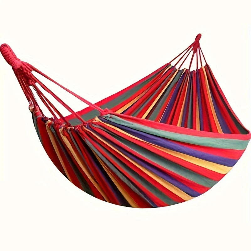 Single Wide Thick Canvas Hammock Outdoor Camping Backpackaging Leisure Swing Portable Hanging Bed Sleeping Swing Hammock