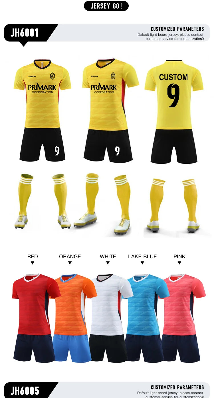 Adult Kid Soccer Jersey Customize Football Uniforms Shirts Men Women Futsal Sportswear Training Tracksuit Sports Outfit Clothes