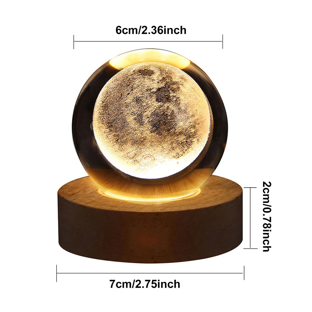 3D Crystal Galaxy Ball USB Night Lamp