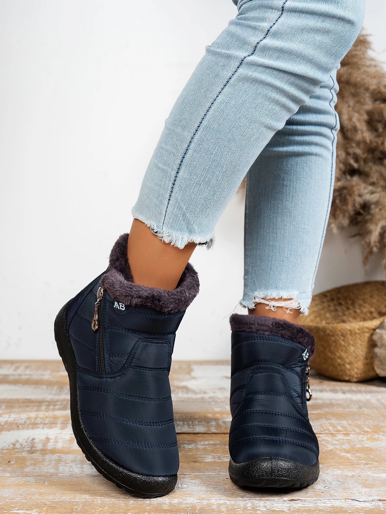 Women's shoes Solid-color warm mid-calf cotton boots women's Winter shoes Cotton boots cheap shoes clearance free shipping