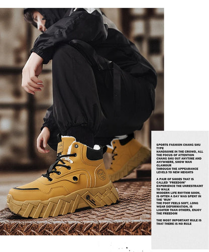 Leather High-Top Outdoor Boots For Men Ankle Hiking