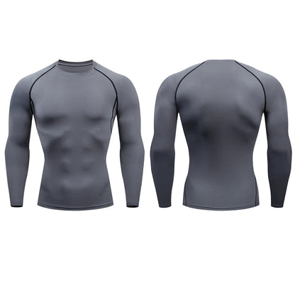 Men's Compression Long Sleeve Running T-Shirt Polyester Sizes S and M
