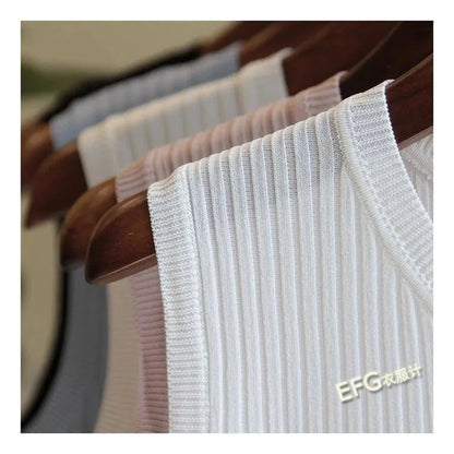 Summer Sleeveless O Neck Polyester Blouse For Women