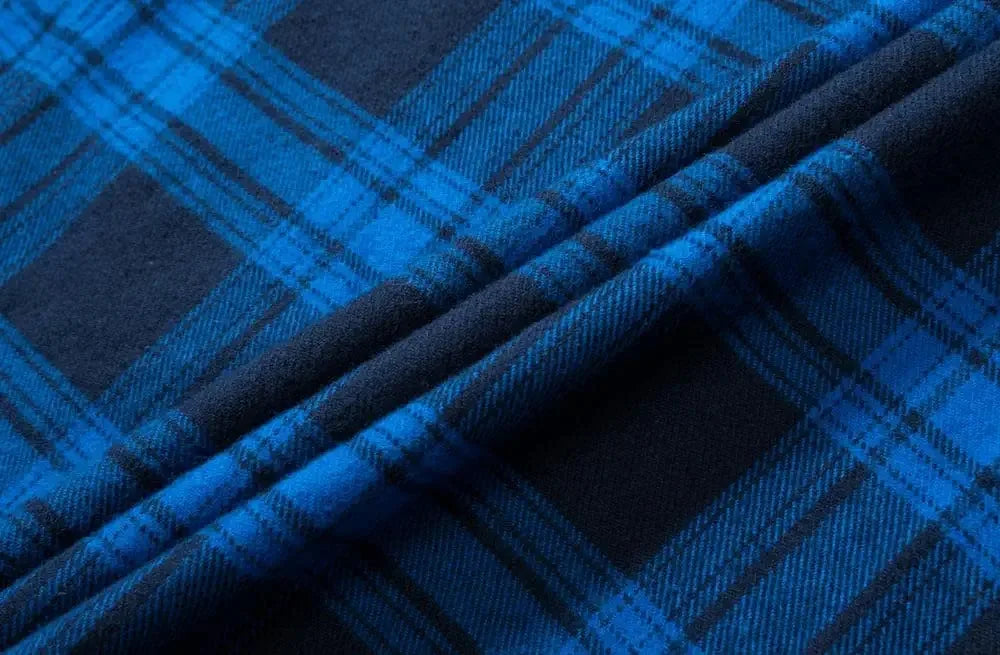 TACVASEN Oversize Lightweight Shirt Jacket Button Down Cotton Plaid Shirts Mens Long Sleeve Streetwear Flannel Shirts W/ Pockets