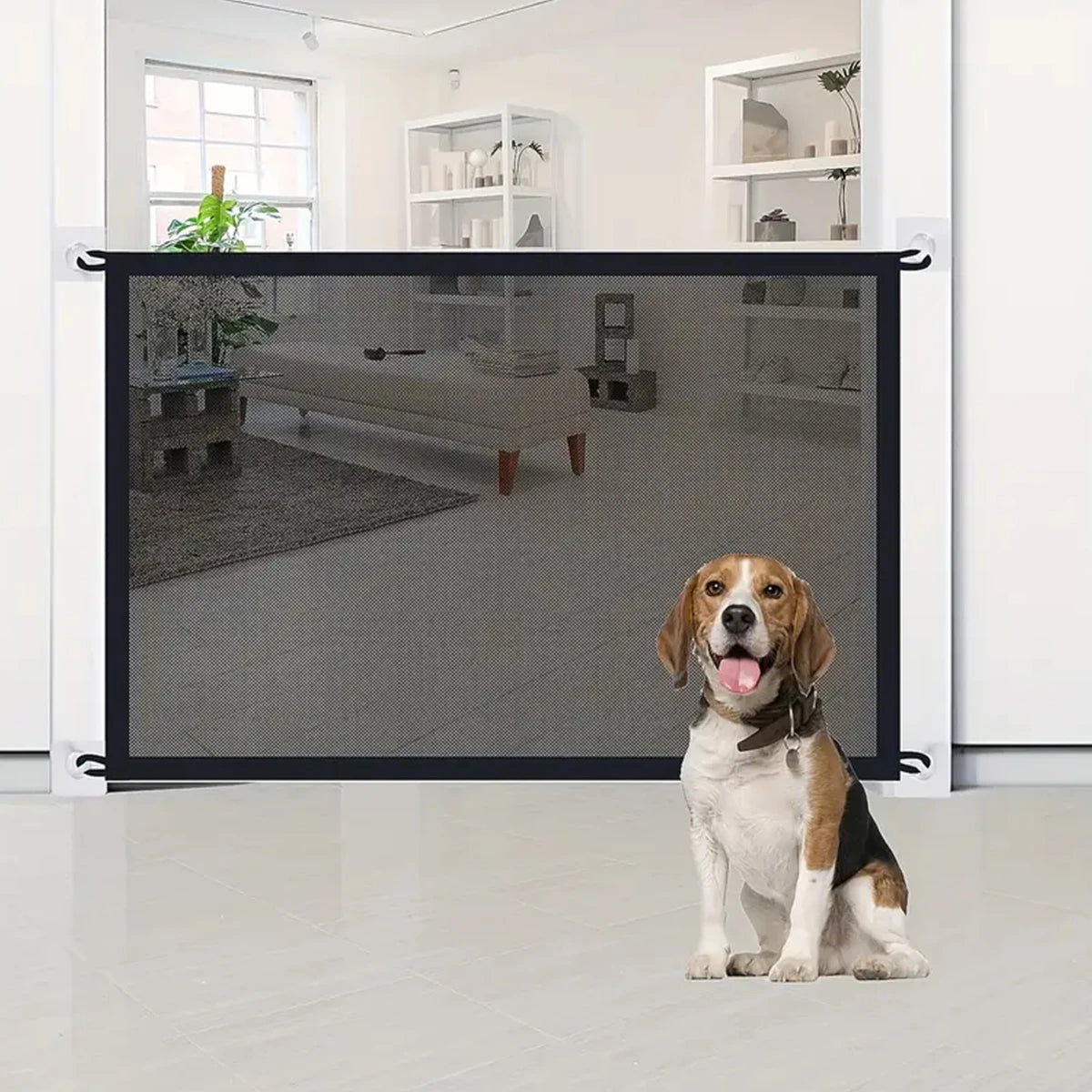 Pet Dog Barrier Fences With 6pcs Hook Pet Isolated Network Stairs Gate New Folding Breathable Mesh Playpen For Dog Safety Fence