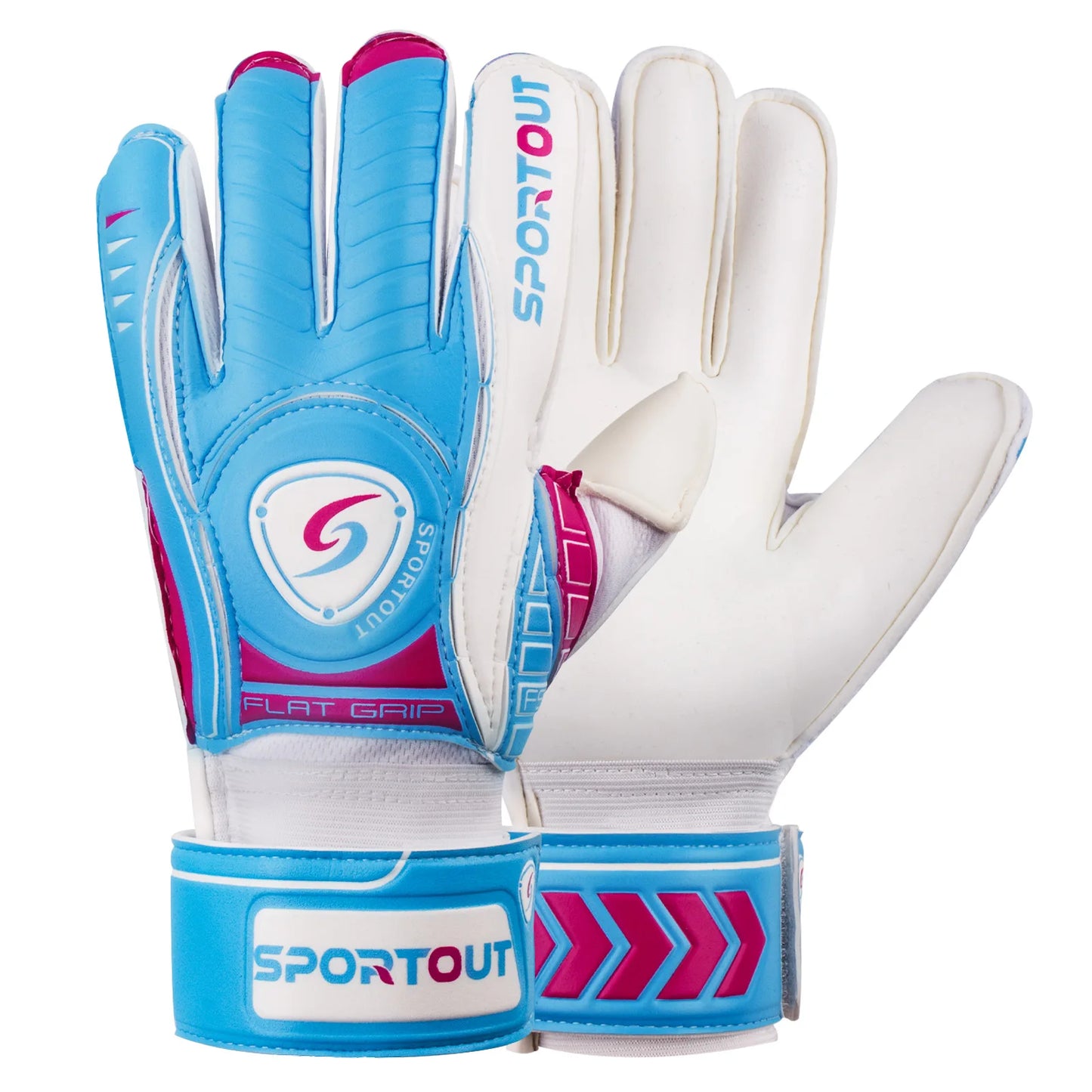 Sportout Goalie Gloves, Goalkeeper Gloves with Fingersave, Soccer Gloves, Breathable Soccer Goalie Gloves, 4mm Latex, for Kids