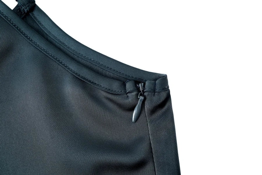 AS AW25 elegance slip satin dress + knitting cross top +mockneck woman clothing set adjustable maxi floor length