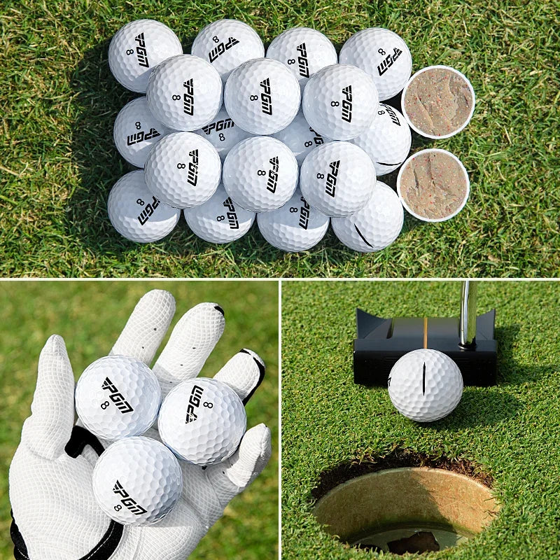 PGM 10pcs Golf Practice Range Special Double Layered Balls Strap Aiming Line High Rebound Long Distance Low Inverted Spin Q031