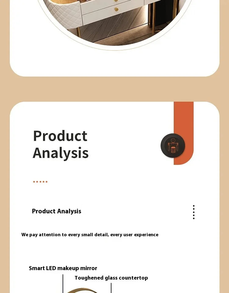 Makeup Luxury Dressing Table Mirror Led Light Salon White Dressing Table Storage Bedroom Comoda Pra Quarto Home Furniture