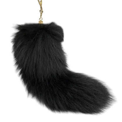 Fox Tail Keychain With Faux Fur And Zinc Alloy Attachment