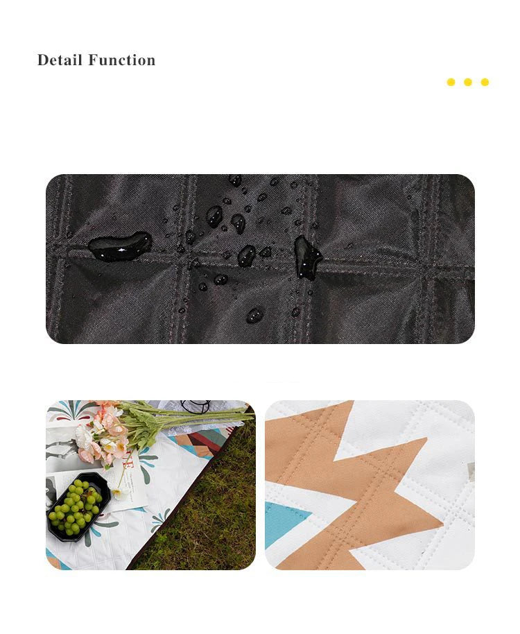 200x200CM Waterproof Picnic Blanket Large Beach Blanket Outdoor Picnic Mat Beach Mat with Carrying Handle for Travel Camping