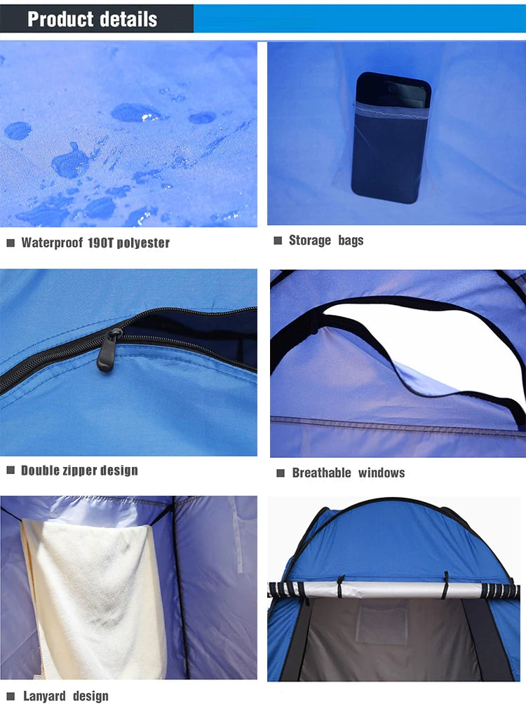 WESTTUNE Portable Pop-Up Camping Shower Tent Privacy Changing Fitting Room Tent Shelter Mobile Toilet Fishing Photography Tent