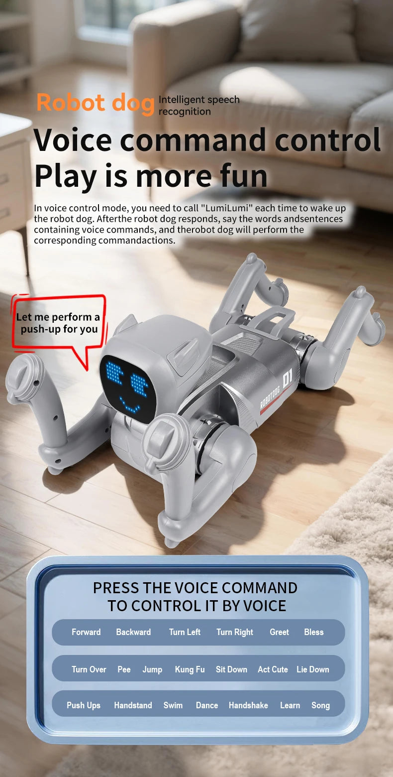 New model robot dog, intelligent remote control, children's remote control toy, stunt mechanical pet dog, children's gift