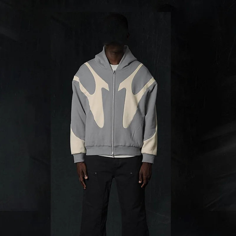 American  Retro Letter Printed Devil Pattern Hoodie Y2k Harajuku Casual Couple Zipper Hoodies Sweatshirt Fashion men's Clothing