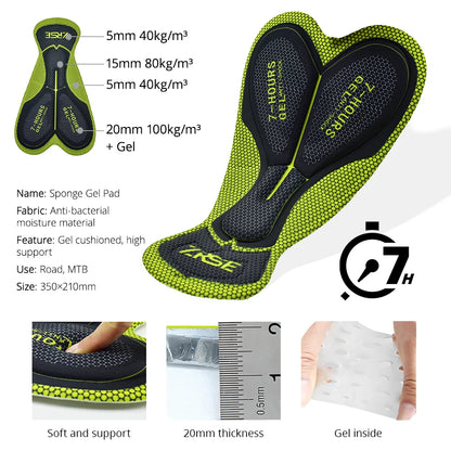 Cycling Shorts Men Gel Pad Nylon Elastane Quick Dry