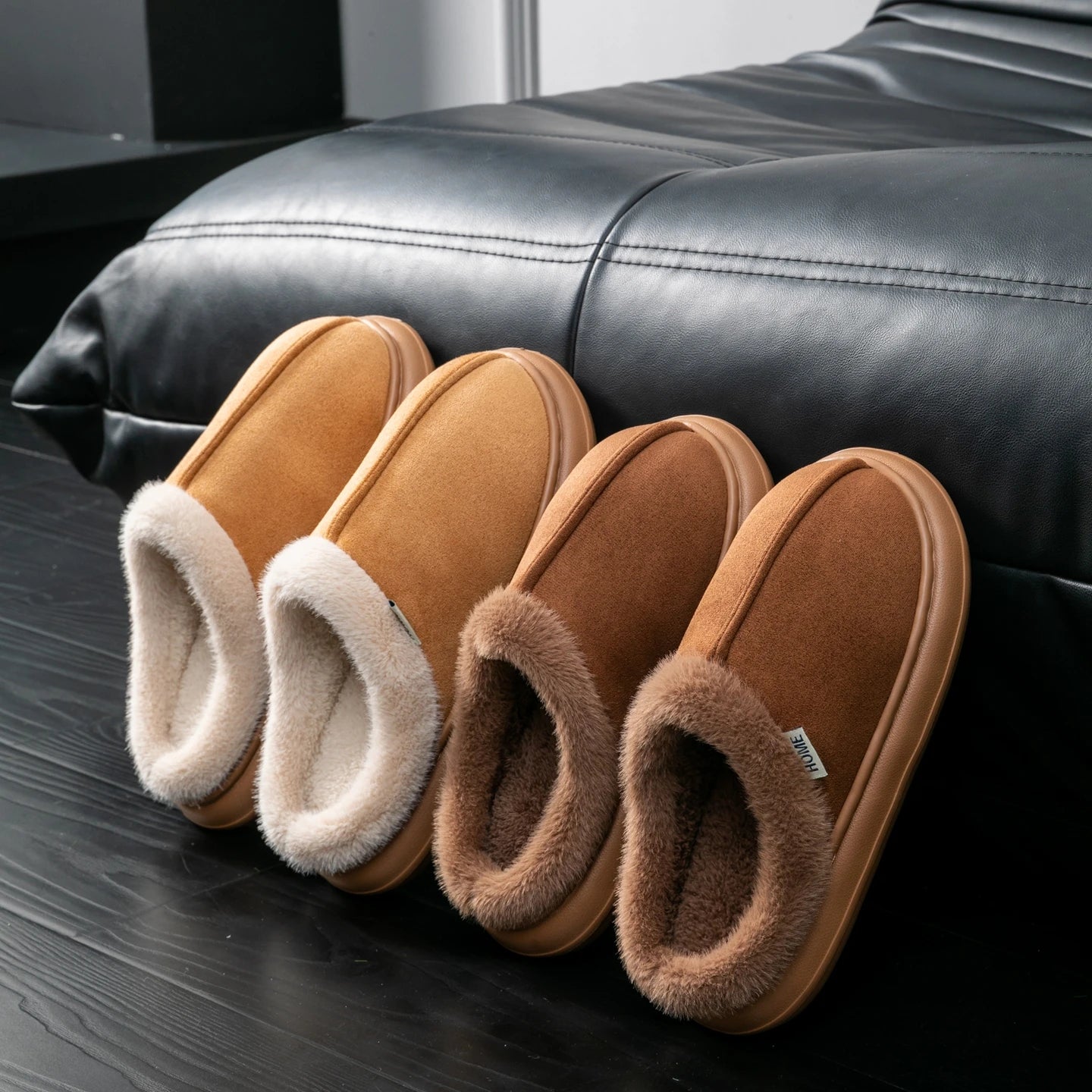 Autumn And Winter Men's Cotton Slippers Plush Warm Thick Home Wear Non-slip Wear-resistant Soft Bottom Comfortable Warm Shoes