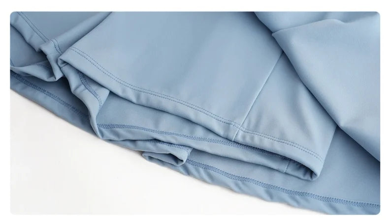 DRUR Women Tennis Skirt Set Summer Slim Fit Lightweight Gym Outfit 2 Piece Sport Top Skort Suit 2pcs Tracksuit Ladies Golf Wear