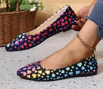 Women's Pointed Toe Flat Ballerina Shoes Slip On Casual