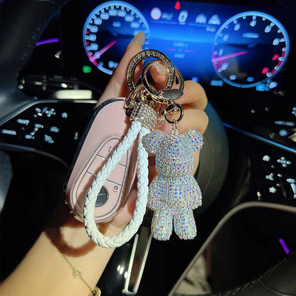 Bear Shaped Keychain And Bag Pendant With Rope Design