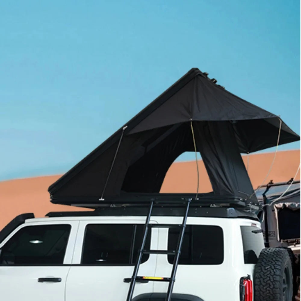 Aluminum Four-Person Rooftop Tent, Hard Shell, Closed Size 212x131x19 cm